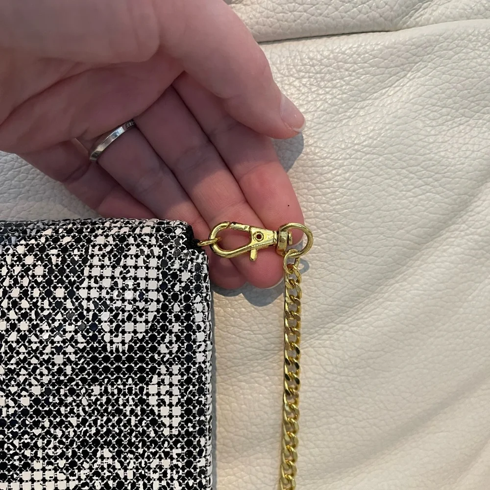 One of a Kind Vintage BCBGMaxAzria Snakeskin Print Chain Metal Clutch - Picture 8 of 9